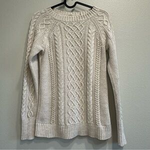 GAP Women's Cream Cable Knit Sweater,XS,minimalist,fisherman,cottagecore